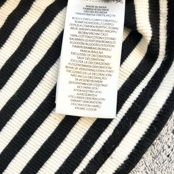 POLO RALPH LAUREN Kids 100% Cotton Sweater Black/White Stripes US S (8) - Picture 4 of 6